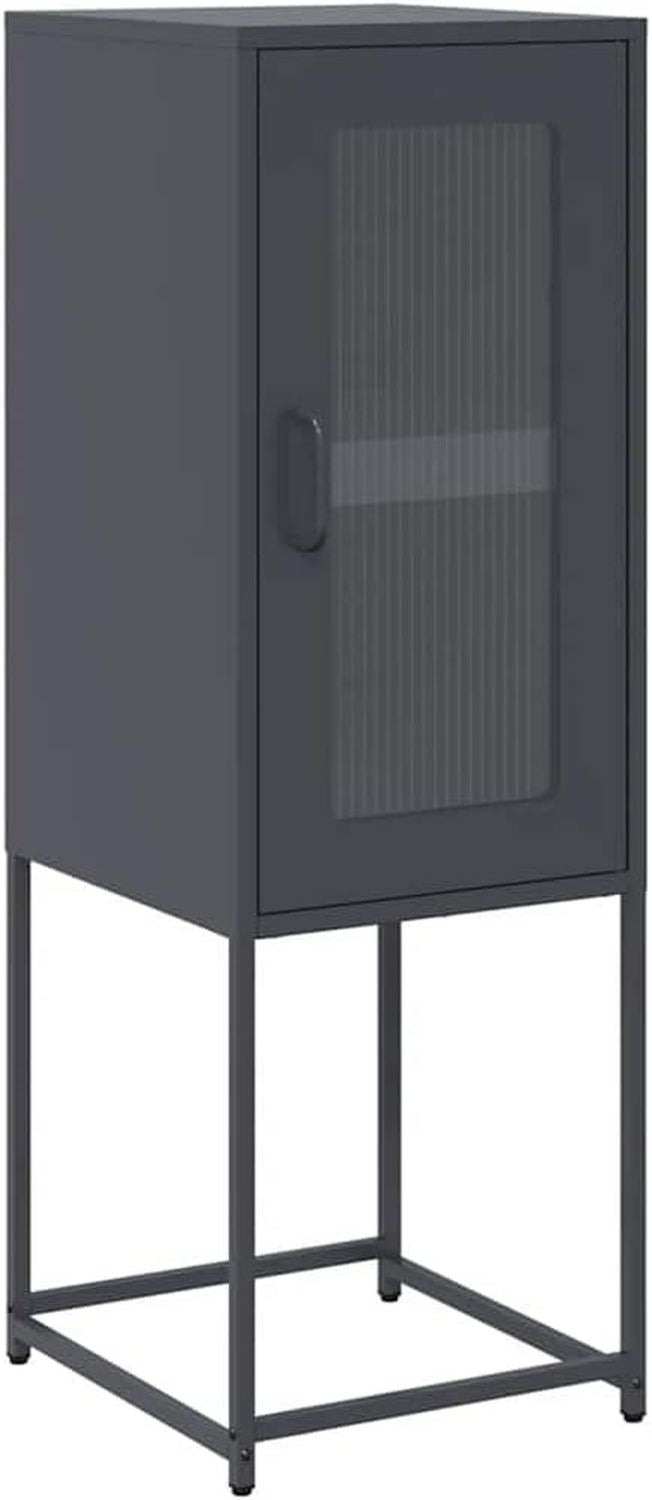 vidaXL Dressoir 36x39x107 cm koudgewalst staal antracietkleurig