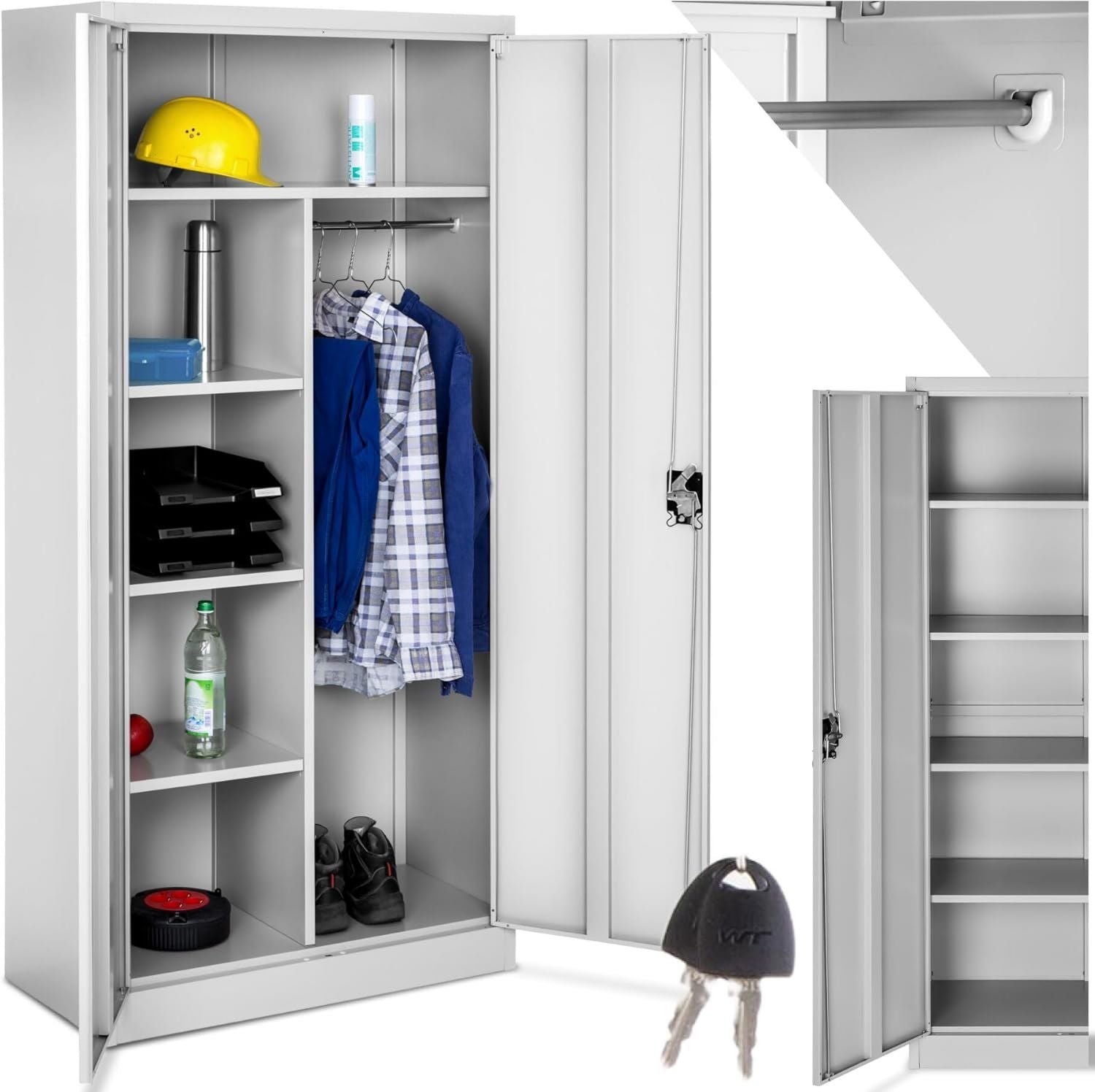 Armadietto Outsunny da Esterno in di Abete Design Rialzato 2 Ante con 2 Ripiani cm Color 83 x 40 x 92 Legno Legno