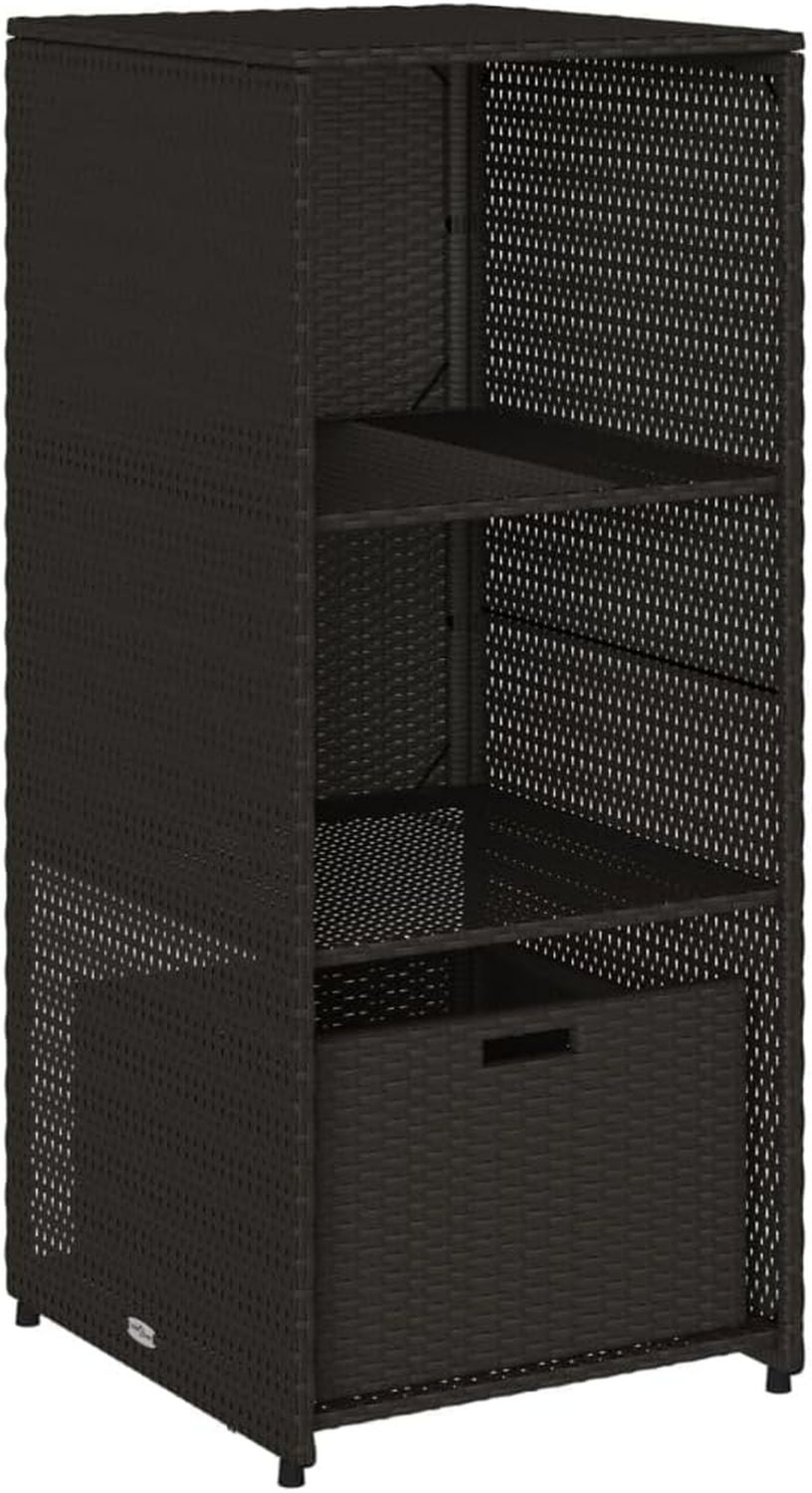 vidaXL Tuinkast 50x55x115 cm poly rattan zwart