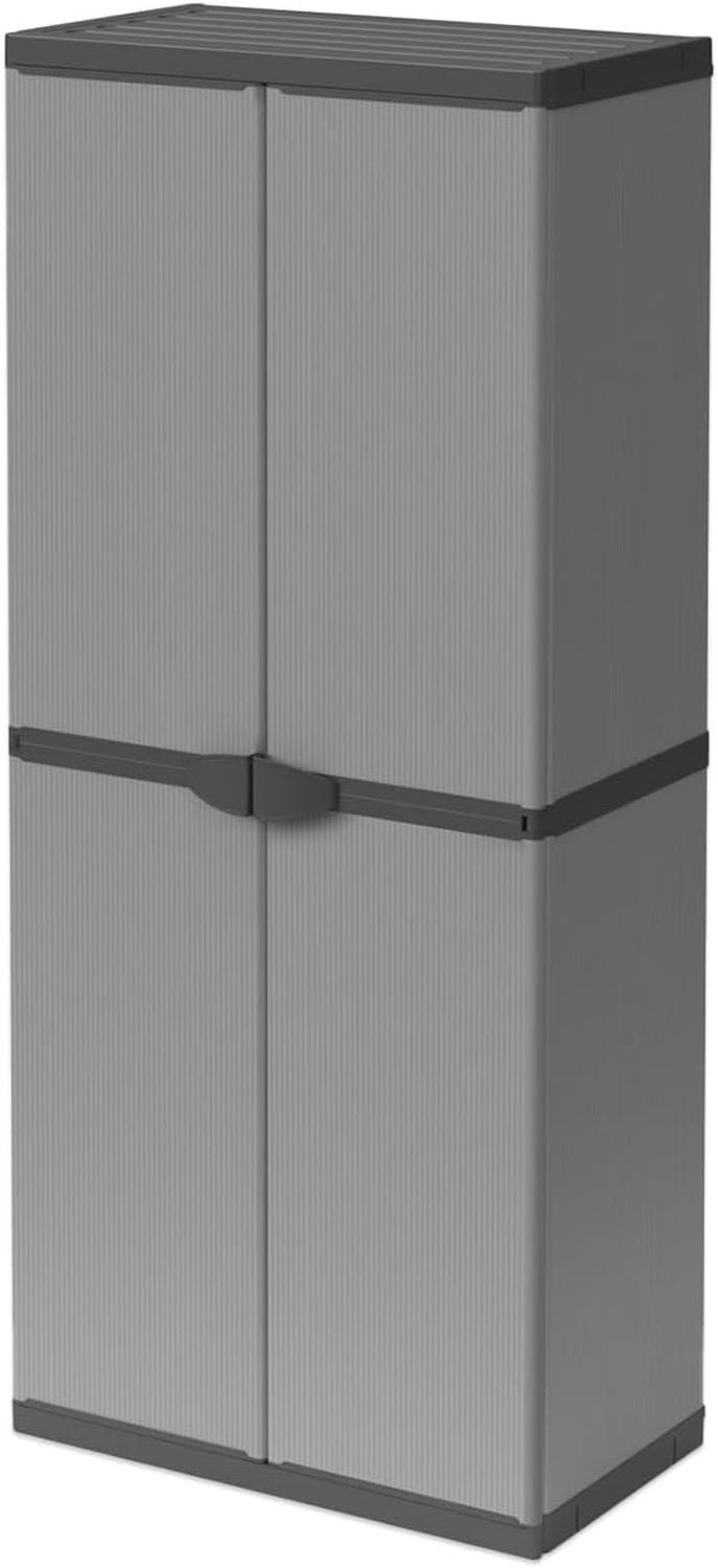 armadio Urban con 4 ripiani regolabili chiaro tortora cm Toomax XL dimensioni 78 x 49 x 182h. colore grigio grigio