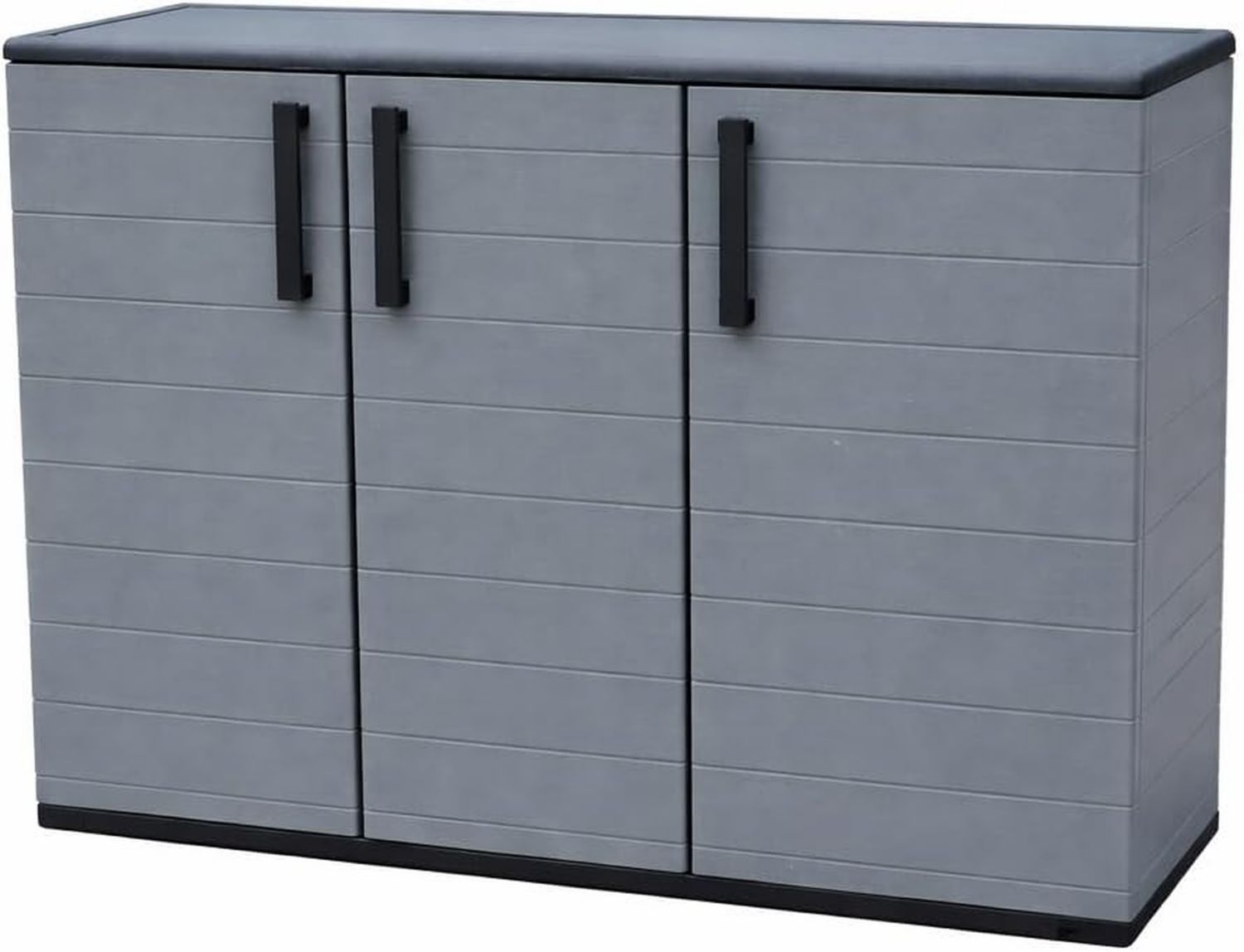 Armadio Art Plast basso portaoggetti con 3 ante e 1 ripiano massimo 20 kg interno ed esterno mobile antracite